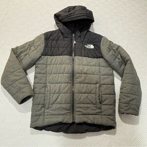 The North Face Kids Reversible Gray and Black Puffer Jacket